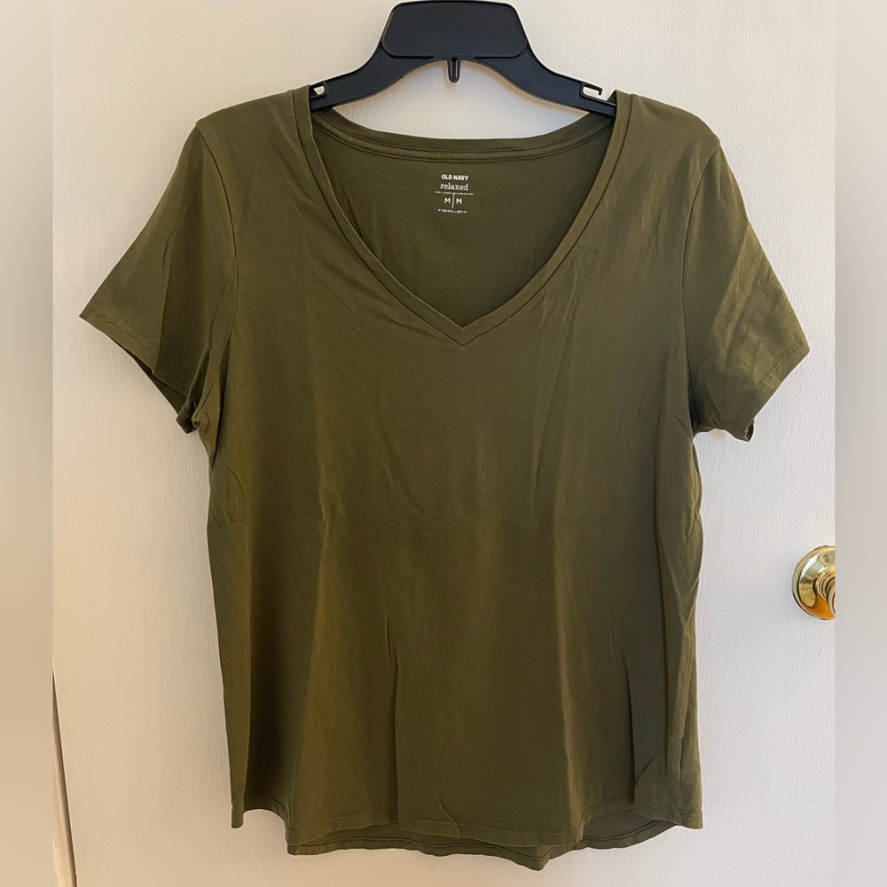 Old Navy Olive Green V-Neck T-Shirt